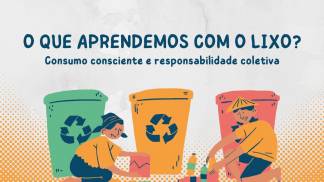 Coleta seletiva reciclagem ilustrado colorido para Instagram post